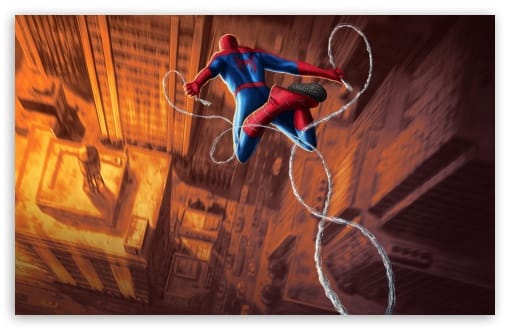 Spider-Man 2026 Movie Art Spider-Man Swinging through NYC UltraHD Wallpaper for UHD 16:9 ; HD 16:9 ; UltraWide 21:9 24:10 32:9 32:10 ; Widescreen 16:10 ; Tablet 1:1 ; Mobile 9:16 ; Dual 16:10 16:9 ;