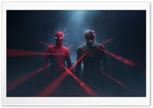 Spider-Man and Daredevil Team Up Art 4K UHD Wallpaper for Widescreen and UltraWide Desktop, UltraHD TV, Smartphone, Tablet