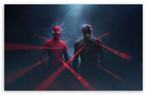 Spider-Man and Daredevil Team Up Art UltraHD Wallpaper for UHD 16:9 ; HD 16:9 ; UltraWide 21:9 24:10 32:9 32:10 ; Widescreen 16:10 ; Tablet 1:1 ; Mobile 9:21 9:22 ; Dual 16:10 16:9 ;