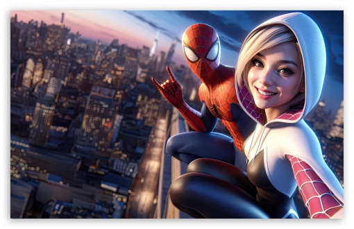 Spider-Man and Gwen Stacy Selfie UltraHD Wallpaper for UHD 16:9 ; HD 16:9 ; UltraWide 21:9 24:10 ; Widescreen 16:10 5:3 ; Fullscreen 4:3 5:4 3:2 ; Tablet 1:1 ; Mobile 9:16 9:19.5 9:20 10:16 2:3 3:5 3:4 ;