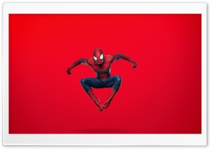 Spider Man Jumping (Red Background) Ultra HD Wallpaper for 4K UHD Widescreen desktop, tablet & smartphone