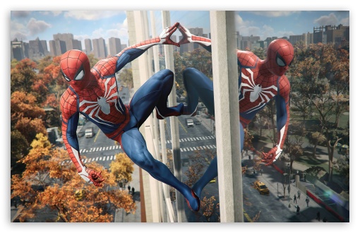 Spider-Man, Superhero, Climbing, Building, VideoGame UltraHD Wallpaper for UHD 16:9 ; HD 16:9 ; UltraWide 21:9 24:10 ; Widescreen 16:10 5:3 ; Fullscreen 4:3 5:4 3:2 ; Tablet 1:1 ; Mobile 3:4 ;