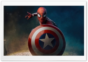 Spider-Man, Superhero, Shield, Night 4K UHD Wallpaper for Widescreen and UltraWide Desktop, UltraHD TV, Smartphone, Tablet