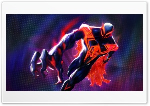 Spiderman 2099 Post Apocalyptic Artwork 4K UHD Wallpaper for Widescreen and UltraWide Desktop, UltraHD TV, Smartphone, Tablet