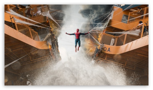 Spiderman Homecoming Boat Fight Scene UltraHD Wallpaper for 8K UHD TV 16:9 Ultra High Definition 2160p 1440p 1080p 900p 720p ; Mobile 16:9 - 2160p 1440p 1080p 900p 720p ;