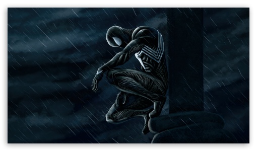 Spiderman in the Rain at Night UltraHD Wallpaper for UHD 16:9 ; HD 16:9 ;