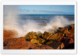 Splashing Wave Long Exposure Ultra HD Wallpaper for 4K UHD Widescreen desktop, tablet & smartphone