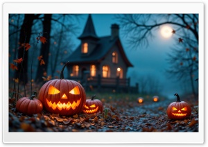 Spooky Halloween Night Ultra HD Wallpaper for 4K UHD Widescreen Desktop, Lockscreen, Screensaver, TV, Tablet, Smartphone