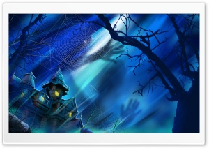 Spooky House Night Hallowmas Halloween Ultra HD Wallpaper for 4K UHD Widescreen desktop, tablet & smartphone
