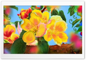 Spring Blossom Painting Ultra HD Wallpaper for 4K UHD Widescreen desktop, tablet & smartphone