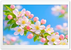 Spring Blossoms Against Clear Blue Sky 4K UHD Wallpaper for Widescreen and UltraWide Desktop, UltraHD TV, Smartphone, Tablet