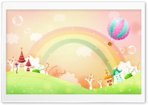 Spring Landscape With Rainbow Ultra HD Wallpaper for 4K UHD Widescreen desktop, tablet & smartphone
