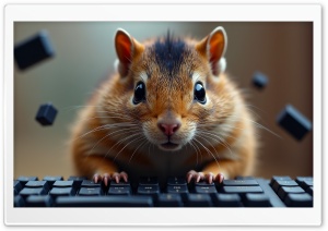 Squirrel's Typing Frenzy Ultra HD Wallpaper for 4K UHD Widescreen Desktop, Lockscreen, Screensaver, TV, Tablet, Smartphone