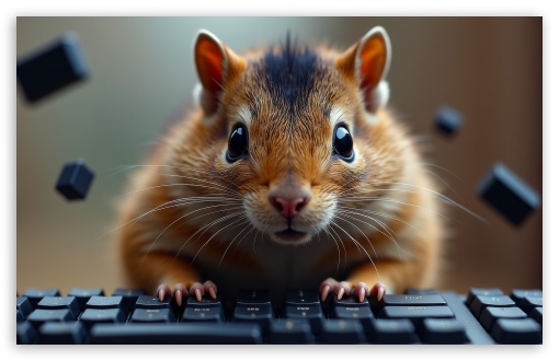 Squirrel's Typing Frenzy UltraHD Wallpaper for UHD 16:9 ; HD 16:9 ; Widescreen 16:10 5:3 ;