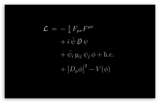 Standard Model Lagrangian Equation of Everything UltraHD Wallpaper for UHD 16:9 ; HD 16:9 ; UltraWide 21:9 24:10 32:10 ; Widescreen 16:10 ; Tablet 1:1 ; Dual 16:10 ;
