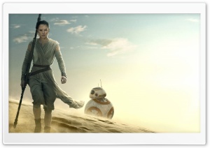 Star Wars The Force Awakens Rey BB-8 Ultra HD Wallpaper for 4K UHD Widescreen desktop, tablet & smartphone