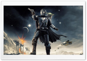 Star Wars The Mandalorian and Grogu Movie Poster 4K UHD Wallpaper for Widescreen and UltraWide Desktop, UltraHD TV, Smartphone, Tablet