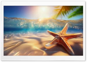 Starfish Underwater Blue Ocean Ultra HD Wallpaper for 4K UHD Widescreen Desktop, Lockscreen, Screensaver, TV, Tablet, Smartphone