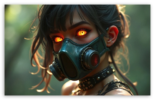 Steampunk Girl with Glowing Eyes Art UltraHD Wallpaper for UHD 16:9 ; HD 16:9 ; UltraWide 21:9 24:10 ; Widescreen 16:10 5:3 ; Fullscreen 4:3 5:4 3:2 ; Tablet 1:1 ; Mobile 9:16 9:19.5 9:20 9:21 9:22 10:16 2:3 3:5 3:4 ;