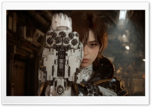 Stellar Blade Blood Rain Video Game - Evie 4K UHD Wallpaper for Widescreen and UltraWide Desktop, UltraHD TV, Smartphone, Tablet