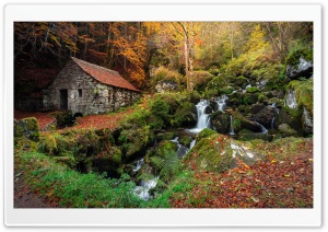 Stone Mountain Cottage, Autumn Ultra HD Wallpaper for 4K UHD Widescreen Desktop, Lockscreen, Screensaver, TV, Tablet, Smartphone