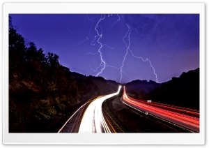 Stormy Night Road Ultra HD Wallpaper for 4K UHD Widescreen desktop, tablet & smartphone