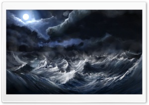 Stormy Sea Painting Ultra HD Wallpaper for 4K UHD Widescreen desktop, tablet & smartphone