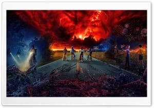 Stranger Things All Seasons Poster 4K UHD Wallpaper for Widescreen and UltraWide Desktop, UltraHD TV, Smartphone, Tablet