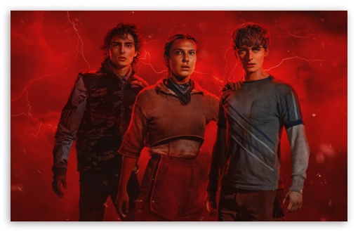 Stranger Things Season 5, Eleven, Will, Mike UltraHD Wallpaper for UHD 16:9 ; HD 16:9 ; UltraWide 21:9 24:10 32:9 32:10 ; Widescreen 16:10 5:3 ; Fullscreen 4:3 5:4 3:2 ; Tablet 1:1 ; Mobile 9:16 9:19.5 9:20 2:3 3:5 3:4 ; Dual 16:10 5:3 16:9 4:3 5:4 3:2 ;