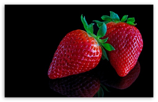 Strawberries On Black Background UltraHD Wallpaper for UHD 16:9 ; HD 16:9 ; UltraWide 21:9 24:10 ; Widescreen 16:10 5:3 ; Fullscreen 4:3 5:4 3:2 ; Tablet 1:1 ; Mobile 9:16 2:3 3:5 3:4 ;