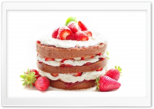 Strawberry Cake Ultra HD Wallpaper for 4K UHD Widescreen desktop, tablet & smartphone