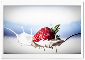 Strawberry Splash Ultra HD Wallpaper for 4K UHD Widescreen desktop, tablet & smartphone