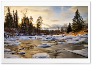 Stream, Winter Ultra HD Wallpaper for 4K UHD Widescreen desktop, tablet & smartphone