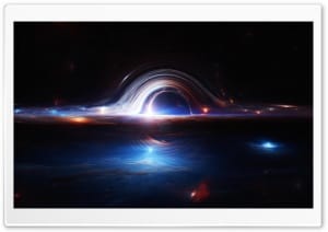 Stunning Deep Space Black Hole with Luminous Accretion Disk 4K UHD Wallpaper for Widescreen and UltraWide Desktop, UltraHD TV, Smartphone, Tablet