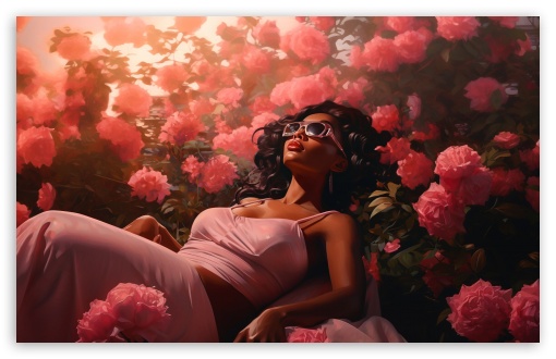 Stylish Girl Among Roses Digital Art UltraHD Wallpaper for HD 16:9 ; UltraWide 21:9 24:10 ; Widescreen 16:10 5:3 ; Fullscreen 4:3 5:4 3:2 ; Tablet 1:1 ; Mobile 9:16 9:19.5 9:20 10:16 2:3 3:5 3:4 ;