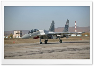SU-35 Fighter On Track Ultra HD Wallpaper for 4K UHD Widescreen desktop, tablet & smartphone