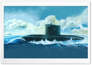 Submarine Painting Ultra HD Wallpaper for 4K UHD Widescreen desktop, tablet & smartphone