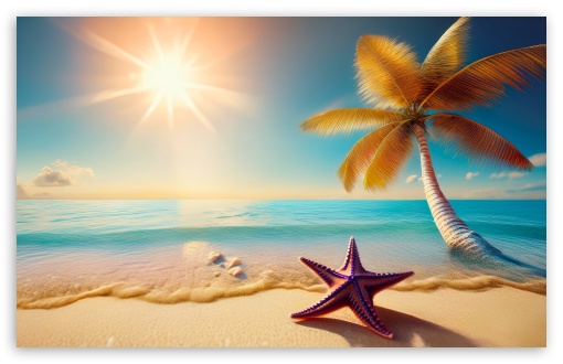 Summer Beach Landscape Illustration UltraHD Wallpaper for UHD 16:9 2160p 1440p 1080p 900p 720p ; 8K UHD TV 16:9 Ultra High Definition 2160p 1440p 1080p 900p 720p ; Widescreen 16:10 5:3 WHXGA WQXGA WUXGA WXGA WGA ; Fullscreen 4:3 3:2 UXGA XGA SVGA DVGA HVGA HQVGA ( Apple PowerBook G4 iPhone 4 3G 3GS iPod Touch ) ;