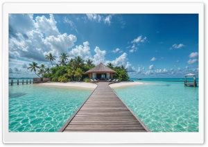 Summer, Tropical, Vacation, Sea, Palm Trees, Resort 4K UHD Wallpaper for Widescreen and UltraWide Desktop, UltraHD TV, Smartphone, Tablet