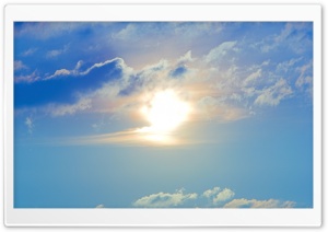 Sun And Blue Clouds Sky Ultra HD Wallpaper for 4K UHD Widescreen desktop, tablet & smartphone