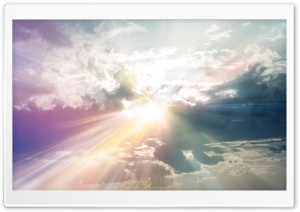 Sun Rays Through The Clouds Colorful Ultra HD Wallpaper for 4K UHD Widescreen desktop, tablet & smartphone