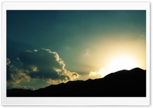 Sun Setting Behind A Hill Ultra HD Wallpaper for 4K UHD Widescreen desktop, tablet & smartphone