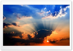 Sunbeams Through Clouds Ultra HD Wallpaper for 4K UHD Widescreen desktop, tablet & smartphone