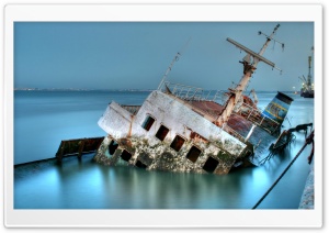 Sunken Ship 4K UHD Wallpaper for Widescreen and UltraWide Desktop, UltraHD TV, Smartphone, Tablet