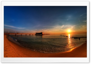 Sunrise   Ocean View Pier Ultra HD Wallpaper for 4K UHD Widescreen desktop, tablet & smartphone