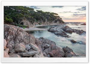 Sunrise at Cala Estreta Palamos, Catalonia Ultra HD Wallpaper for 4K UHD Widescreen desktop, tablet & smartphone