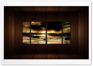 Sunrise Beach Picture   Wood Wall Ultra HD Wallpaper for 4K UHD Widescreen desktop, tablet & smartphone
