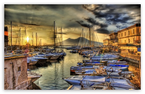 Sunrise In The Naples Docks UltraHD Wallpaper for HD 16:9 ; Widescreen 16:10 5:3 ;