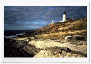 Sunrise Light On Pemaquid Lighthouse Atlantic Ocean Me Ultra HD Wallpaper for 4K UHD Widescreen desktop, tablet & smartphone