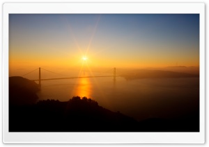 Sunrise View of Golden Gate Bridge from Marin Headlands Ultra HD Wallpaper for 4K UHD Widescreen desktop, tablet & smartphone
